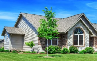 Home exterior showcasing vinyl siding with colors carefully chosen to complement the home's style and design