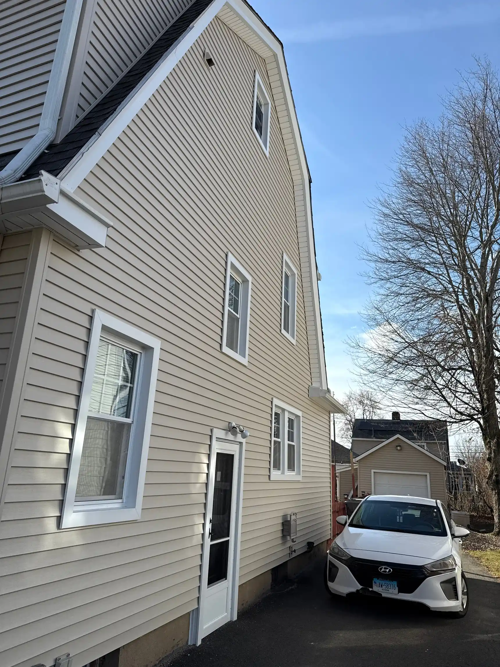 Installed After Siding and Window Replacement Hartford CT Peter L Brown Quality siding and window replacement project completed in Hartford CT by Peter L Brown Roofing Contractors featuring upgraded home exterior improvements