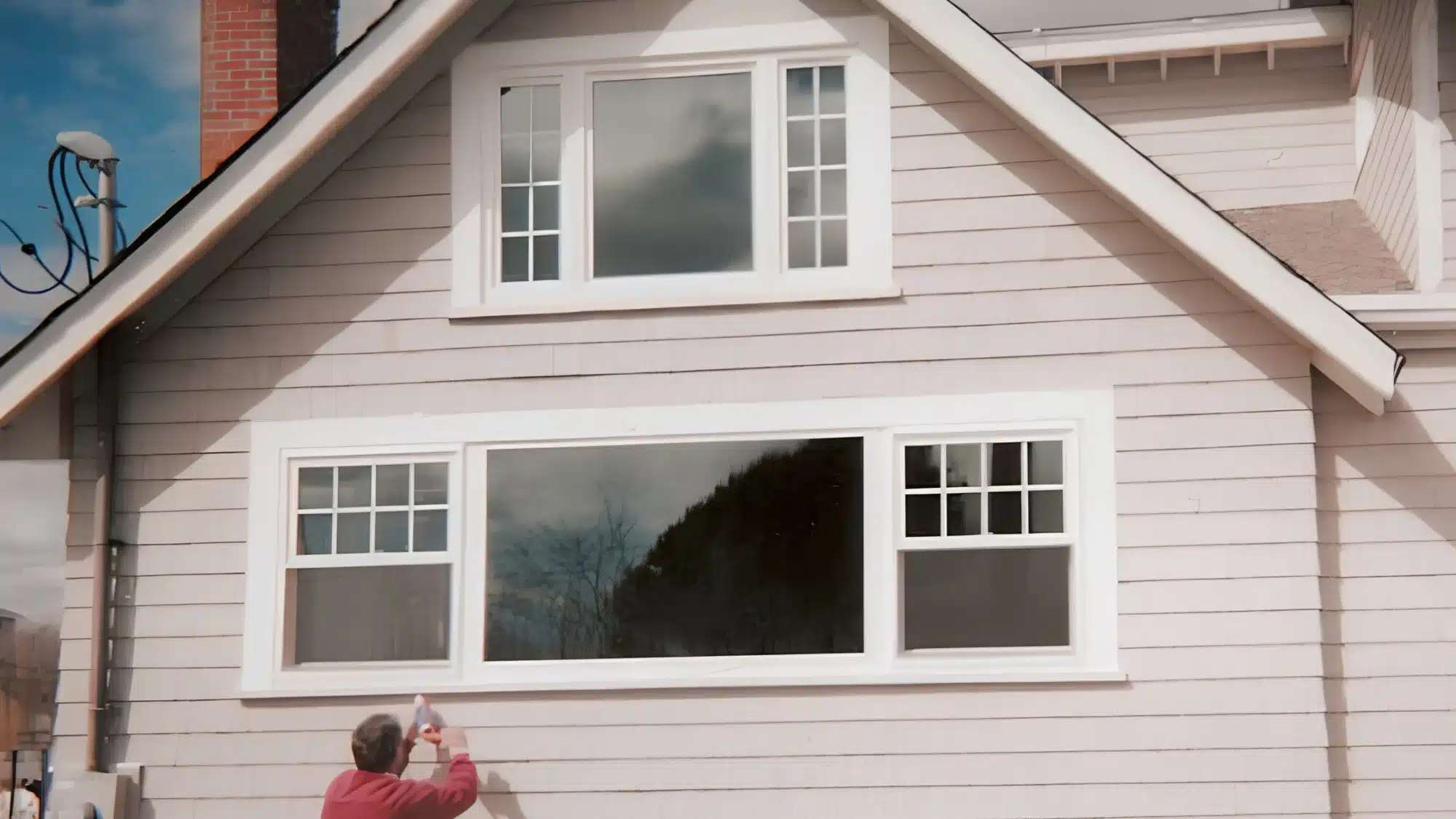 drafty-rooms-this-fall-may-signal-it-s-time-to-call-a-window-replacement-contractor A homeowner shivers while feeling a draft near an old, inefficient window during autumn.